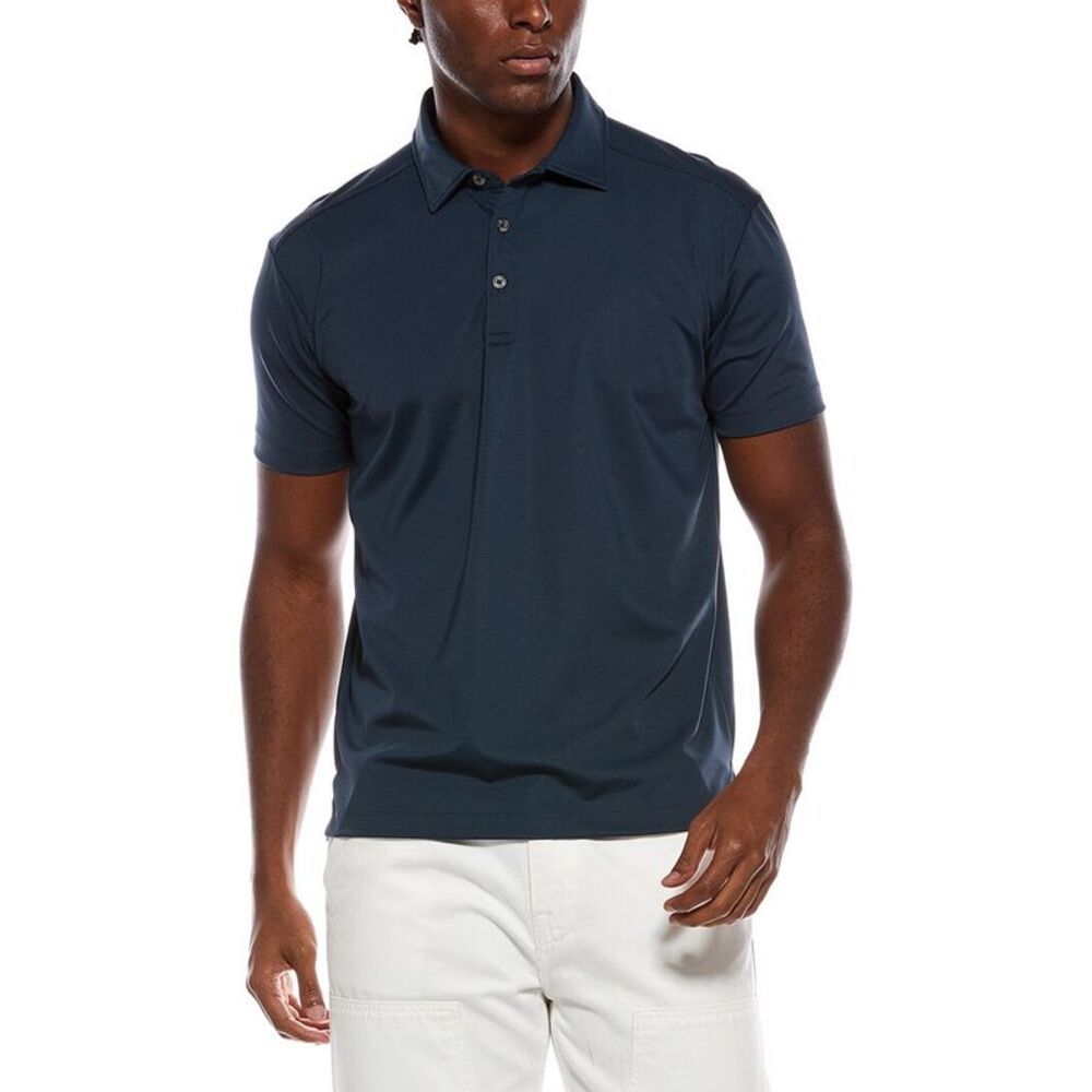 Vintage 1946 Mens Pinweave Hybrid Stripe Polo Shirt, Black